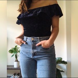 Dark blue Velvet body suit